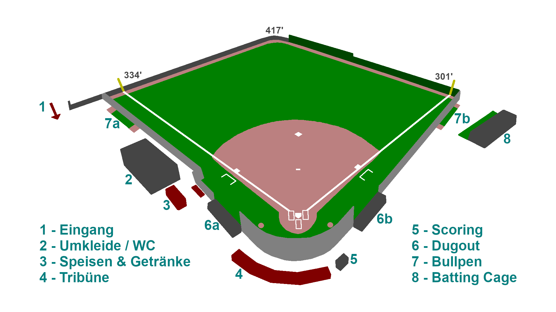Geländeplan Frankfurt Ballpark